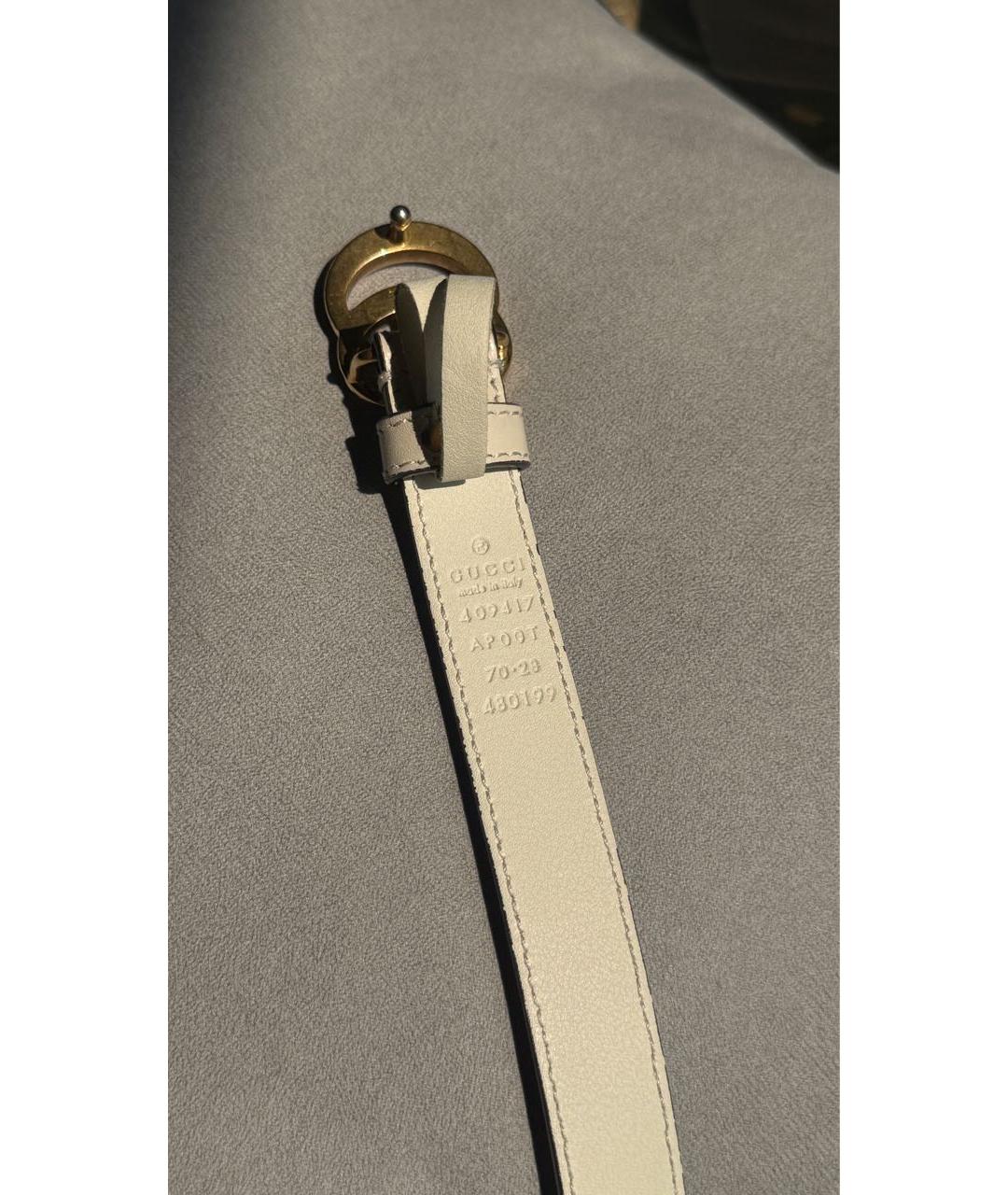 GUCCI Бежевый кожаный ремень, фото 3