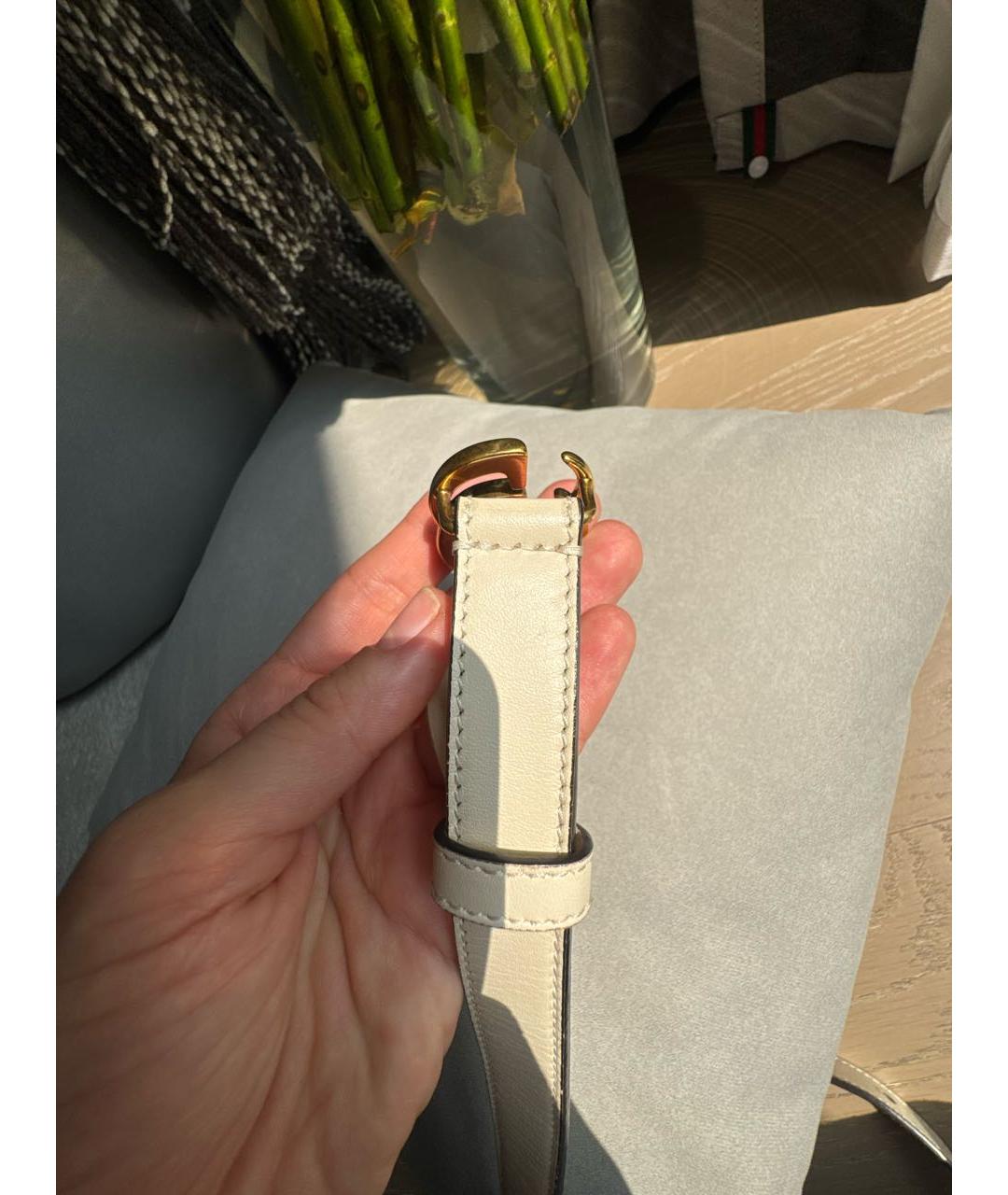 GUCCI Бежевый кожаный ремень, фото 7