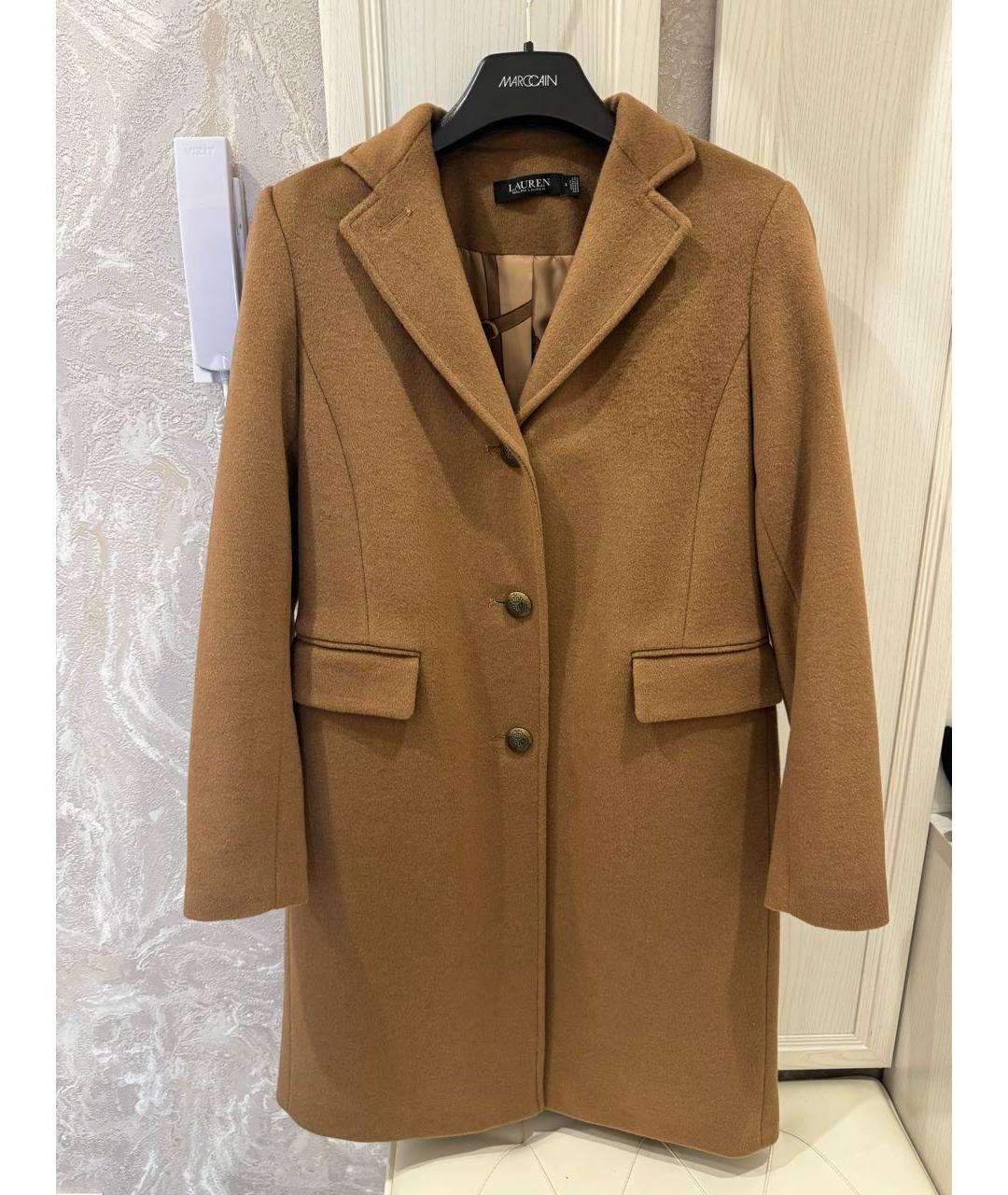 RALPH LAUREN Коричневое шерстяное пальто, фото 4