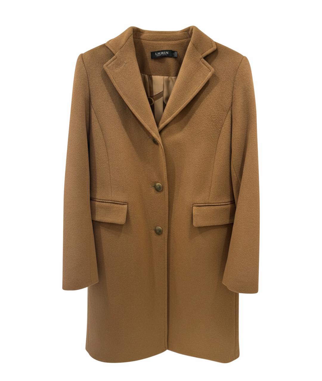 RALPH LAUREN Коричневое шерстяное пальто, фото 1