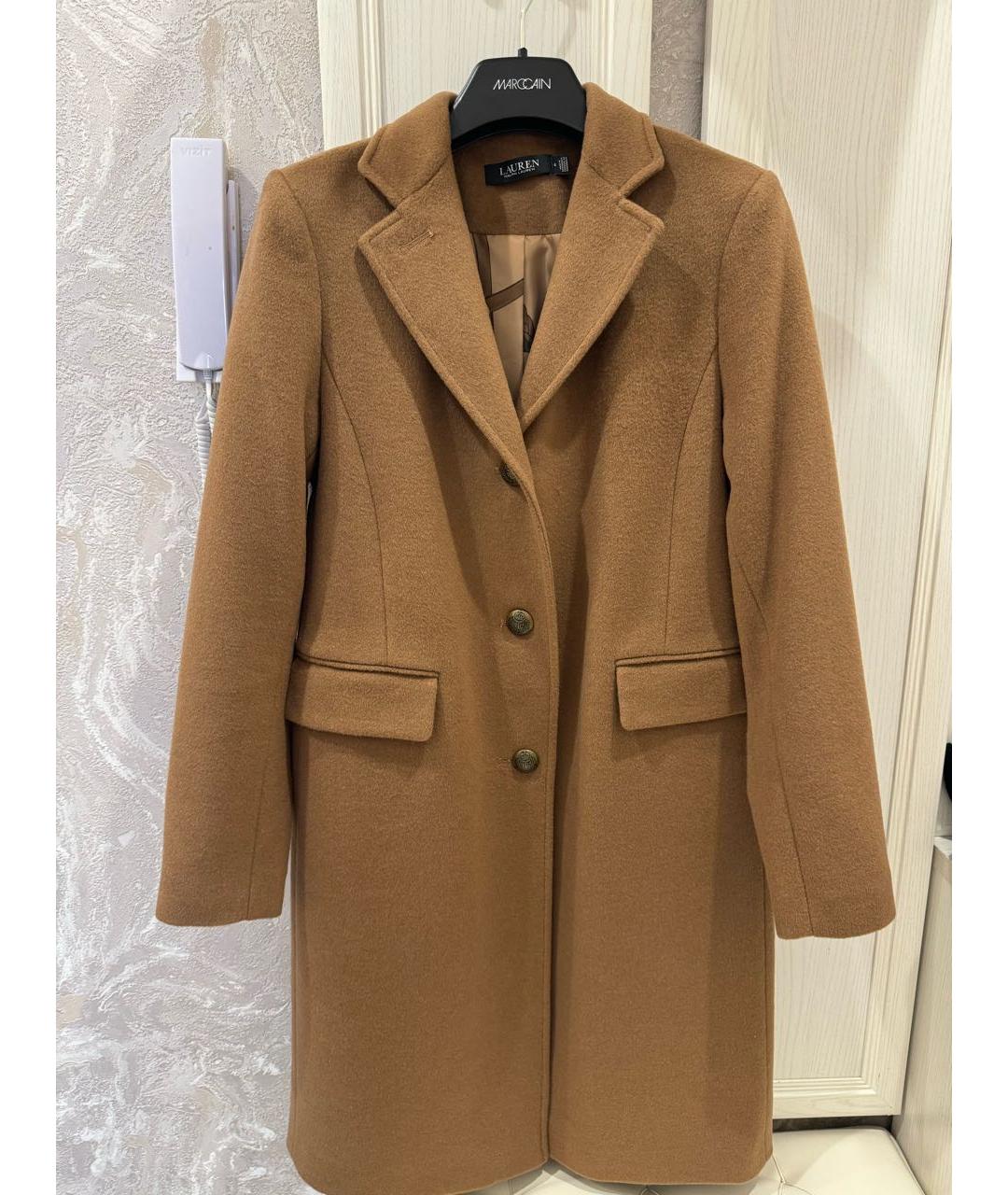 RALPH LAUREN Коричневое шерстяное пальто, фото 4