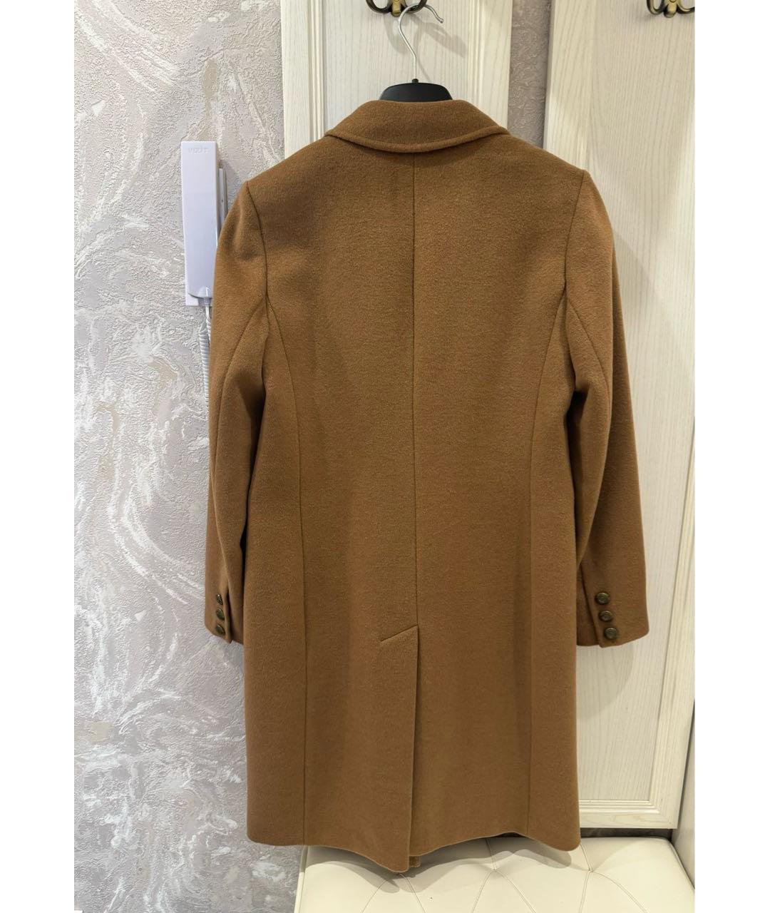 RALPH LAUREN Коричневое шерстяное пальто, фото 2