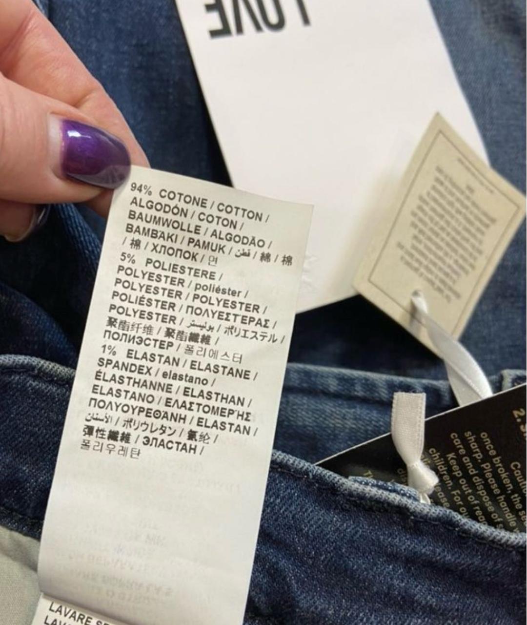 LOVE MOSCHINO Синие хлопко-полиэстеровые прямые джинсы, фото 6