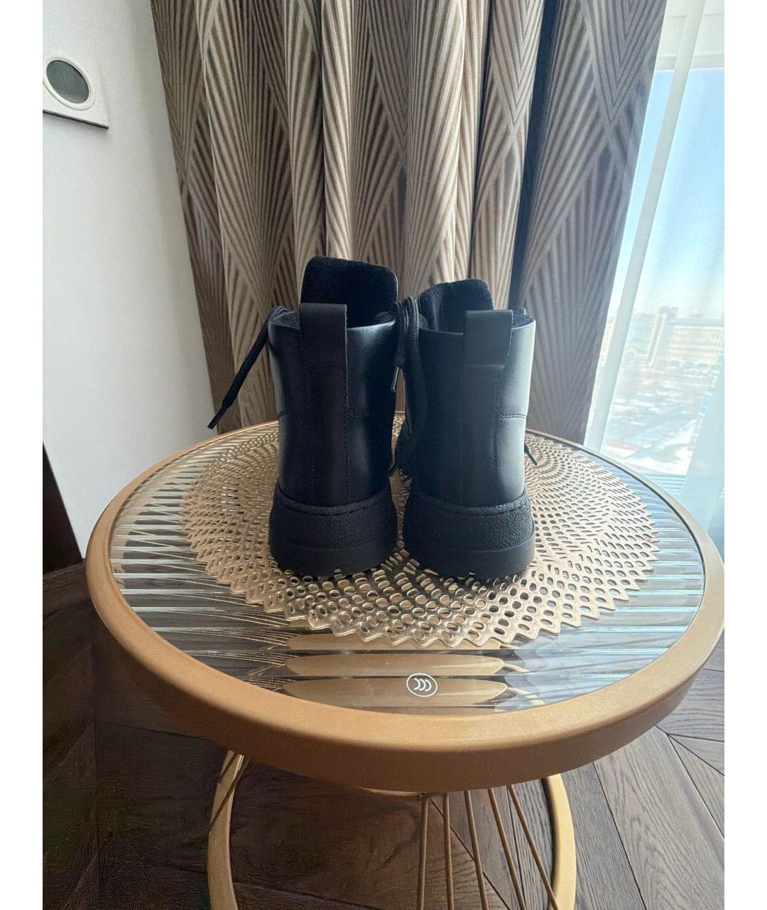 EMPORIO ARMANI Черные кожаные ботинки, фото 4