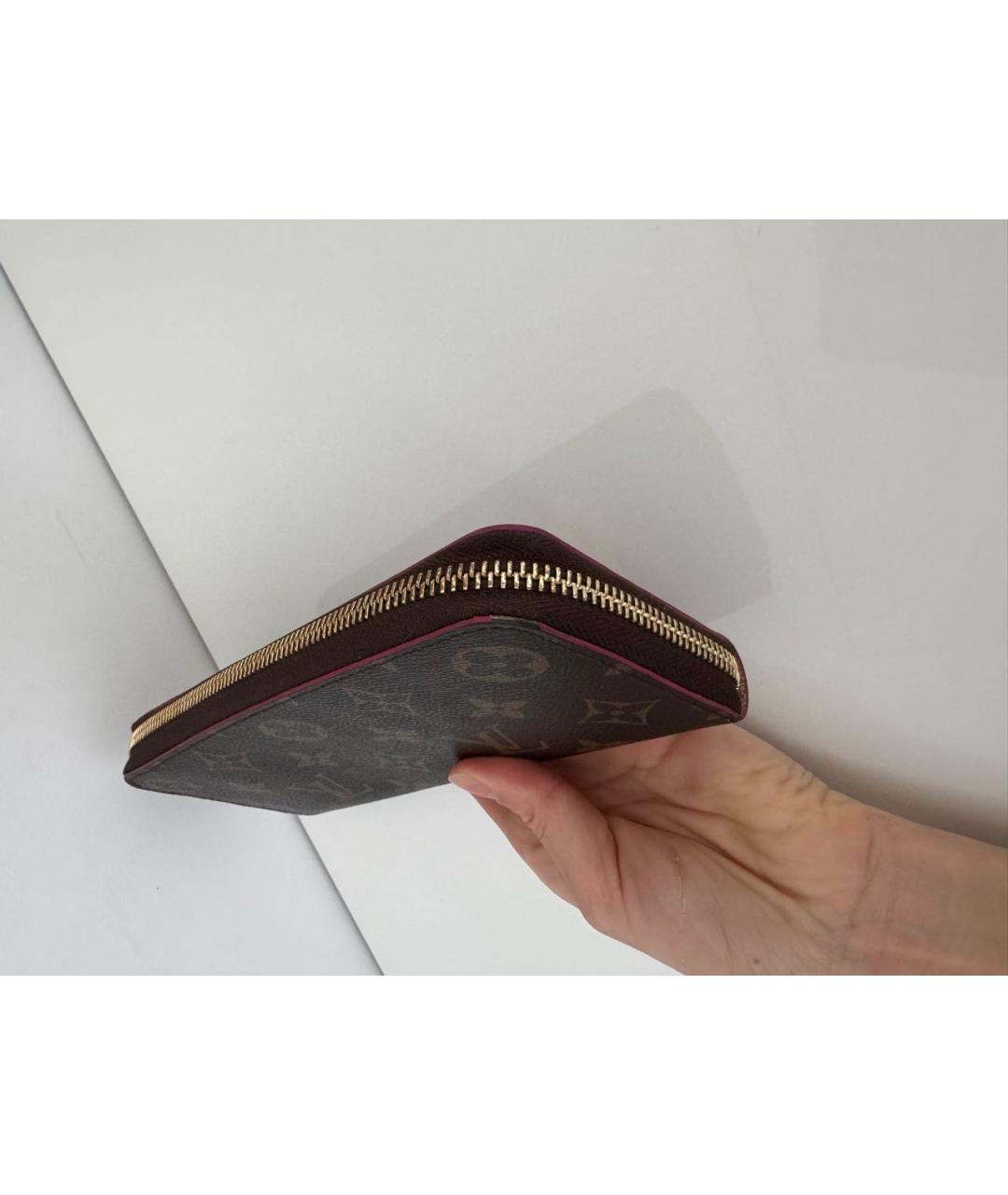 LOUIS VUITTON Коричневый кожаный кошелек, фото 5