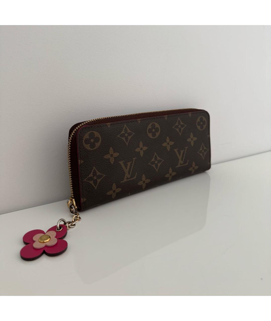 LOUIS VUITTON Коричневый кожаный кошелек, фото 2