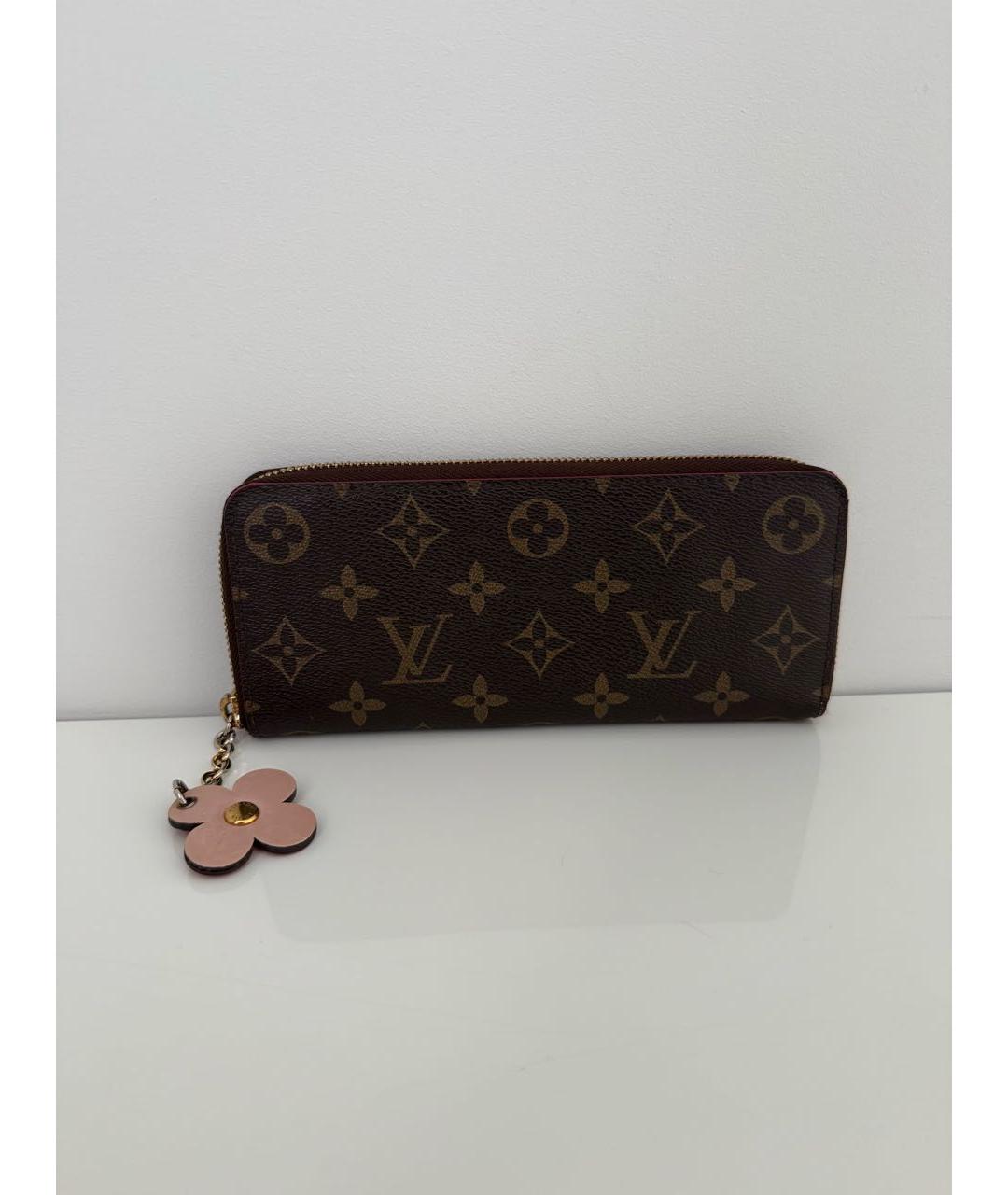 LOUIS VUITTON Коричневый кожаный кошелек, фото 3