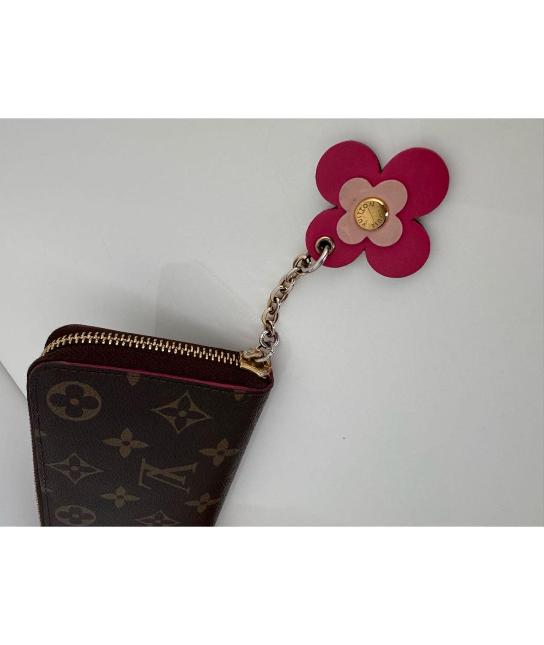 LOUIS VUITTON Коричневый кожаный кошелек, фото 6