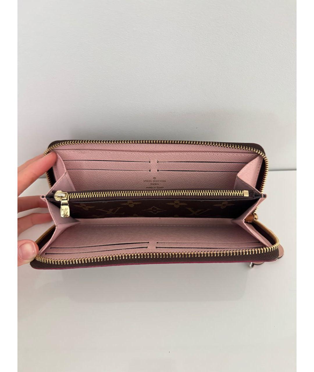 LOUIS VUITTON Коричневый кожаный кошелек, фото 4