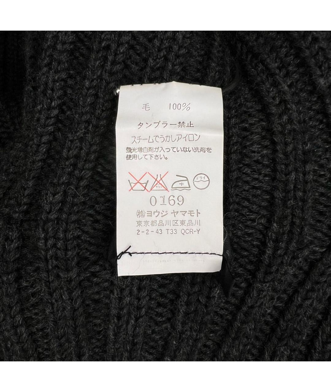 YOHJI YAMAMOTO Черный шерстяной джемпер / свитер, фото 5