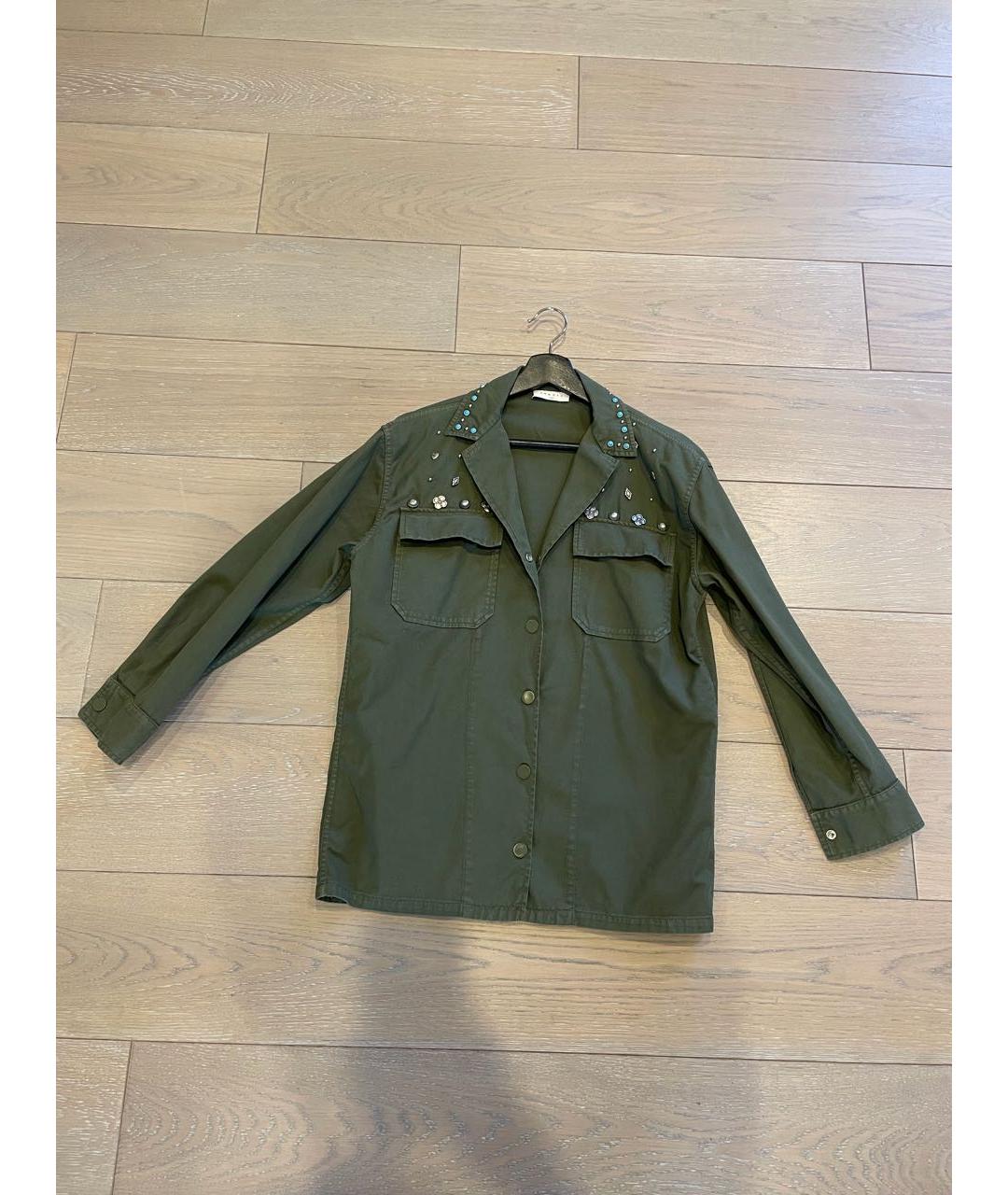 SANDRO Хаки хлопковая рубашка, фото 3