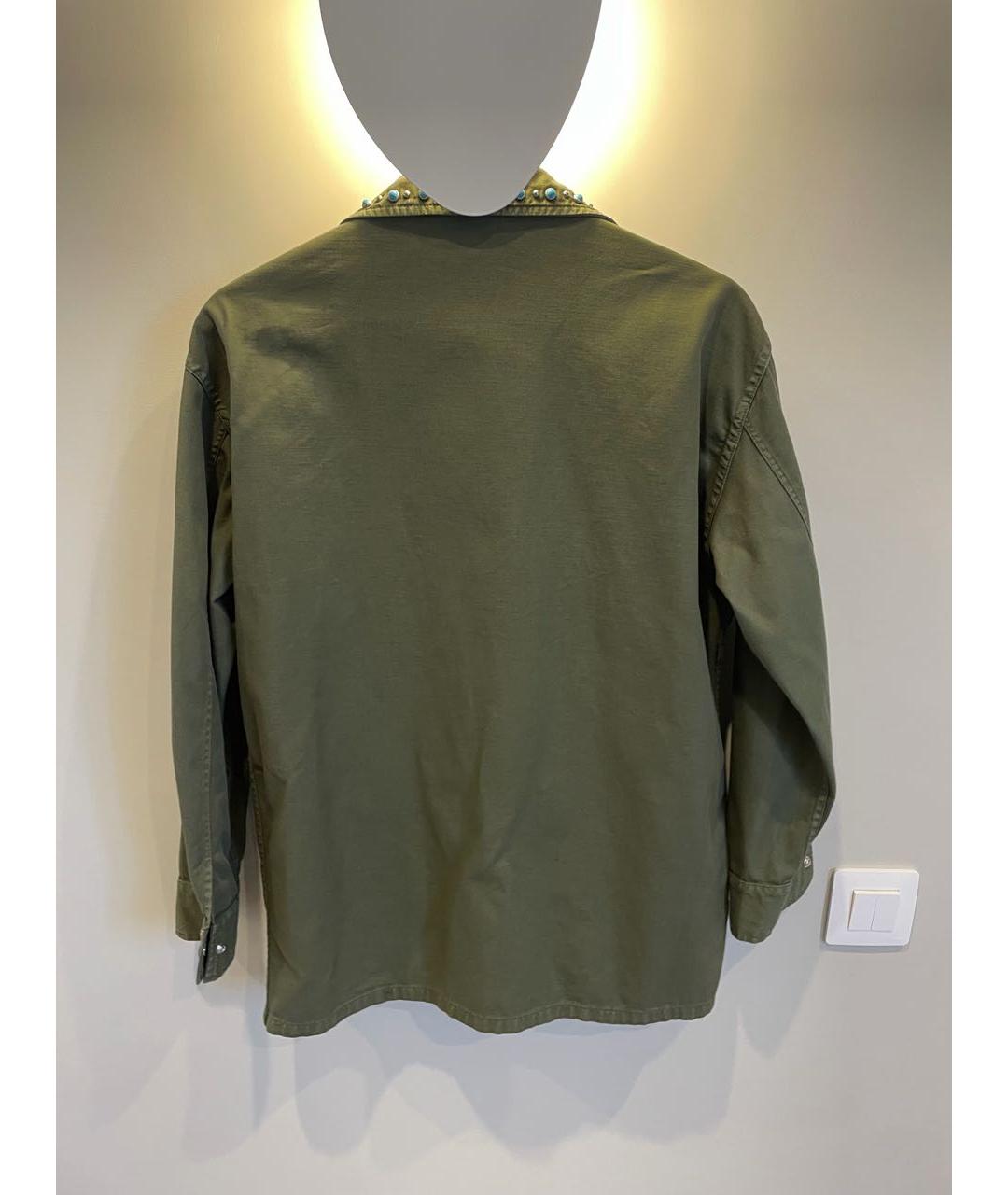 SANDRO Хаки хлопковая рубашка, фото 2