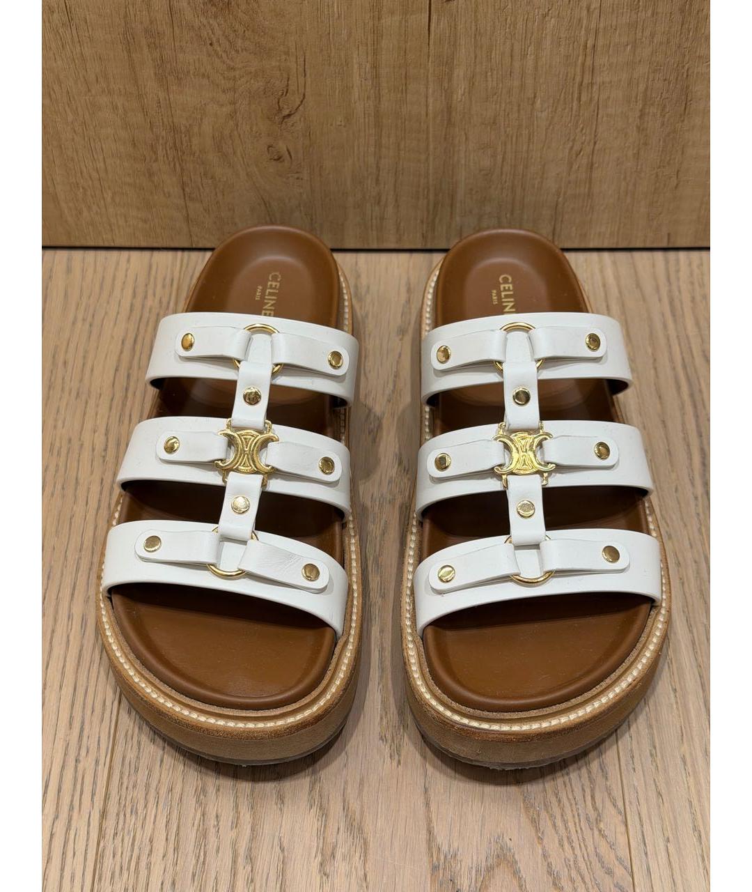 CELINE Коричневые кожаные сандалии, фото 2