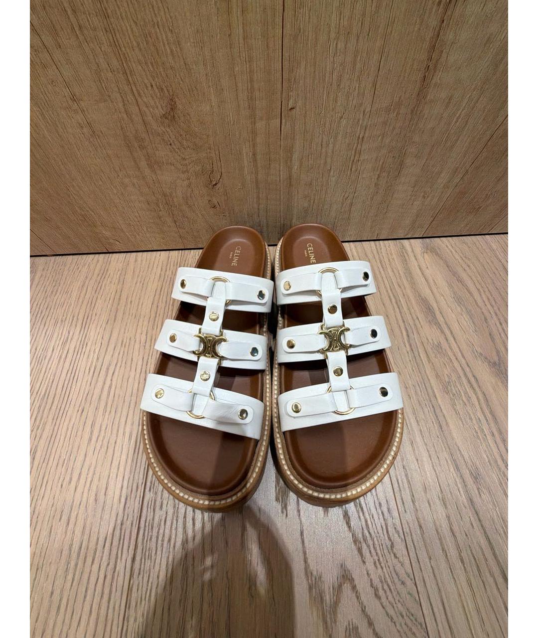 CELINE Коричневые кожаные сандалии, фото 3