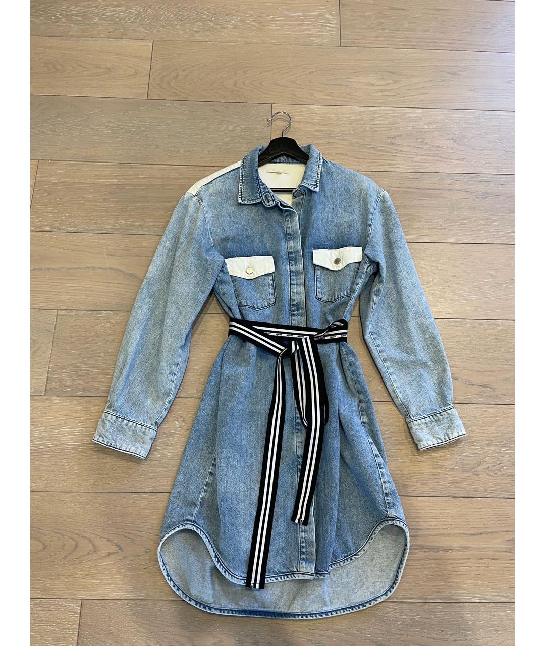 MAJE Голубое деним повседневное платье, фото 2