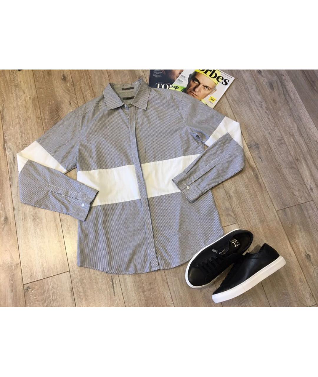 DKNY Серая хлопковая кэжуал рубашка, фото 9