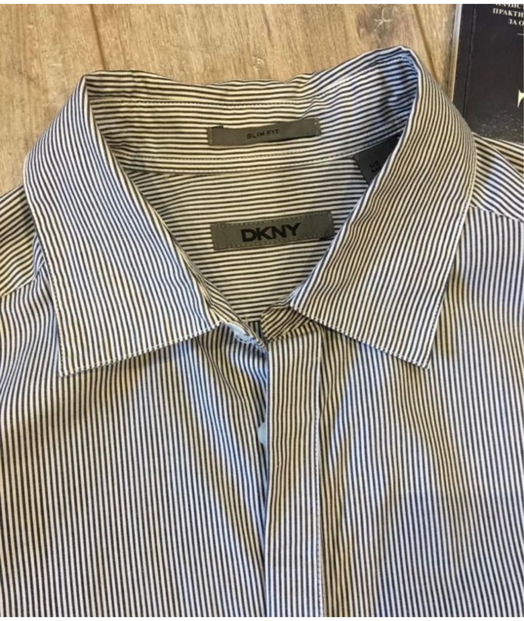 DKNY Серая хлопковая кэжуал рубашка, фото 3