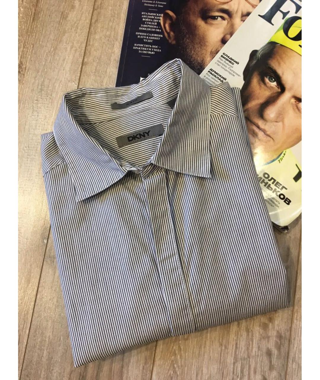 DKNY Серая хлопковая кэжуал рубашка, фото 5