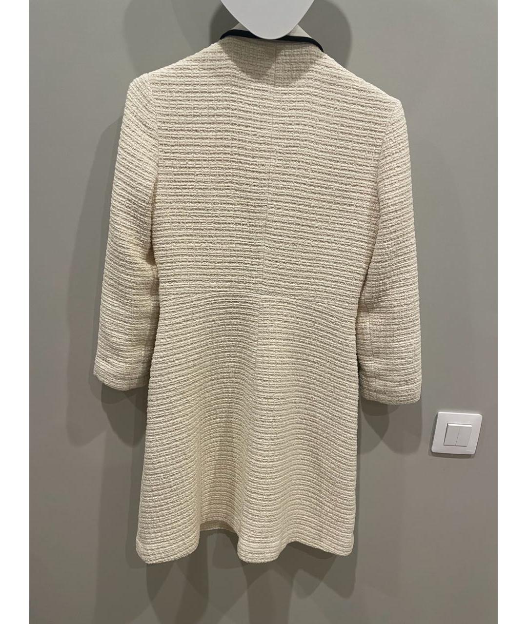 MAJE Белое твидовое коктейльное платье, фото 2