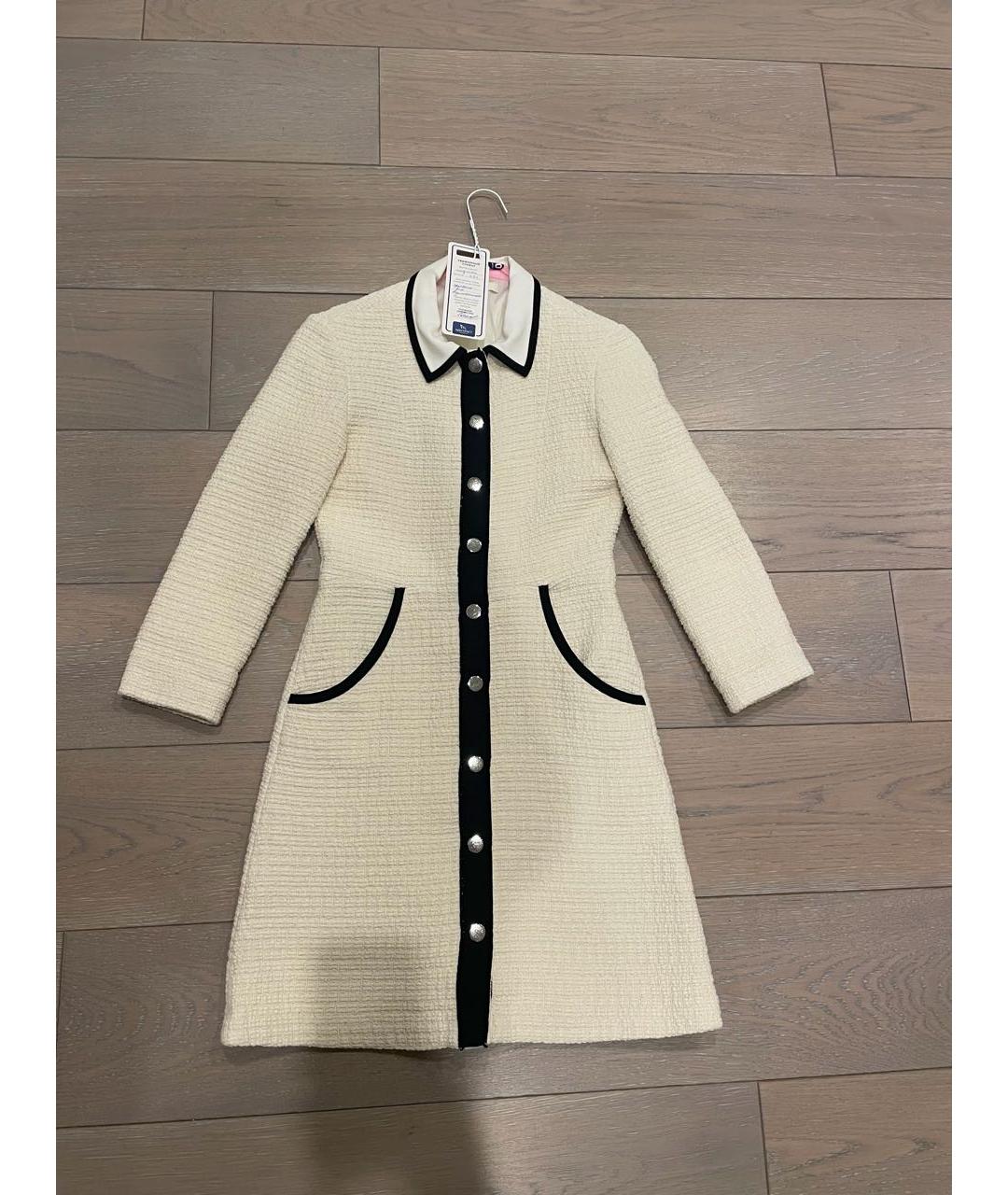 MAJE Белое твидовое коктейльное платье, фото 3