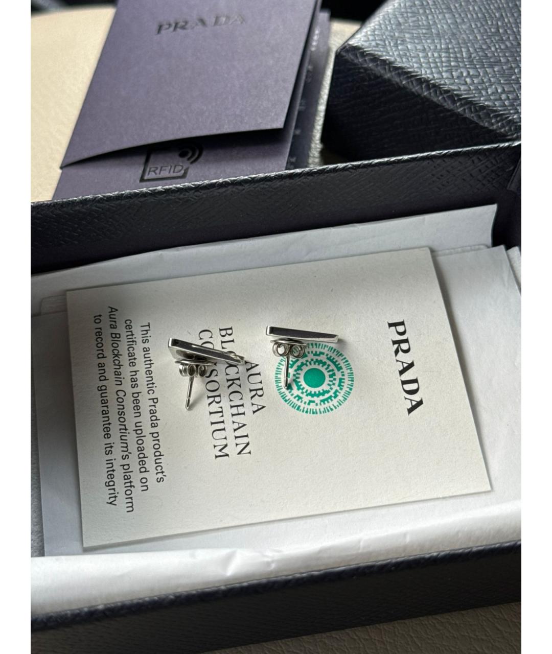 PRADA Черные серебряные серьги, фото 6