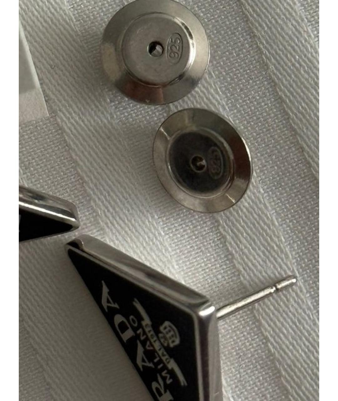 PRADA Черные серебряные серьги, фото 3