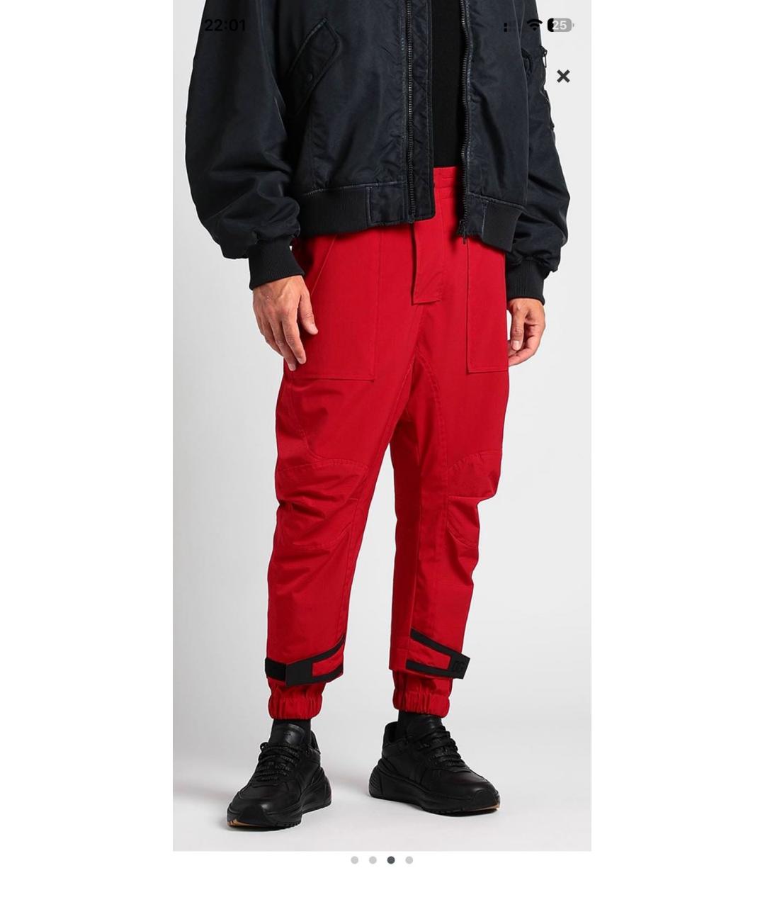 DOLCE&GABBANA Красные синтетические повседневные брюки, фото 6