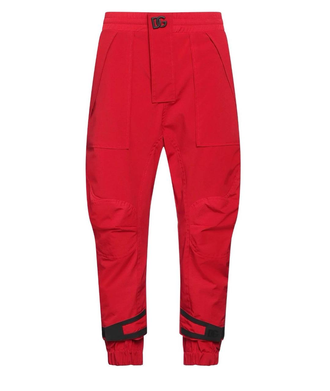 DOLCE&GABBANA Красные синтетические повседневные брюки, фото 1