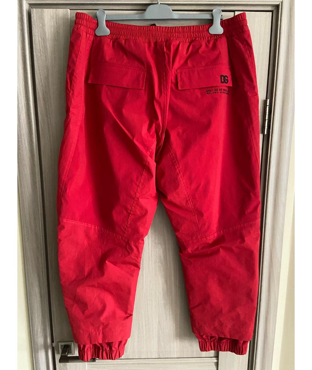 DOLCE&GABBANA Красные синтетические повседневные брюки, фото 4