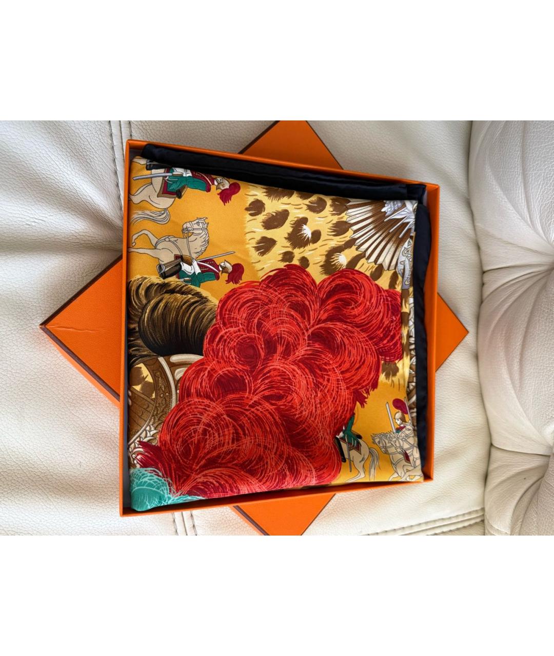 HERMES Мульти шелковый платок, фото 5