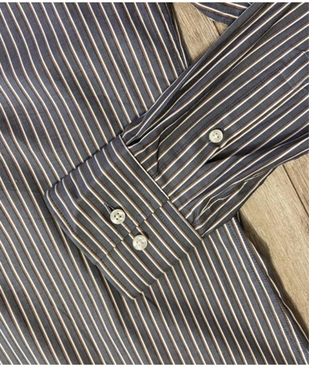 HUGO BOSS Серая хлопковая классическая рубашка, фото 4