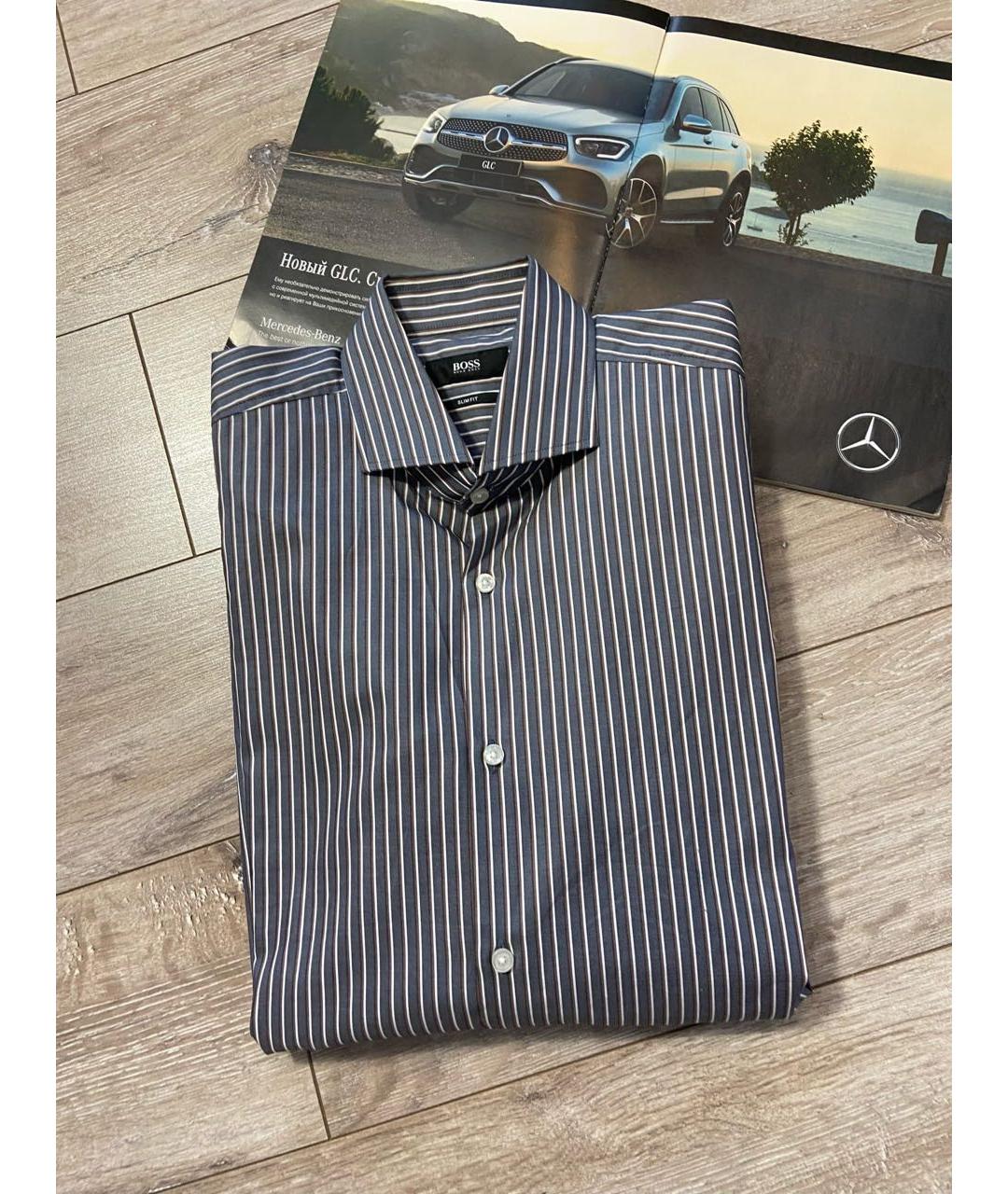 HUGO BOSS Серая хлопковая классическая рубашка, фото 3