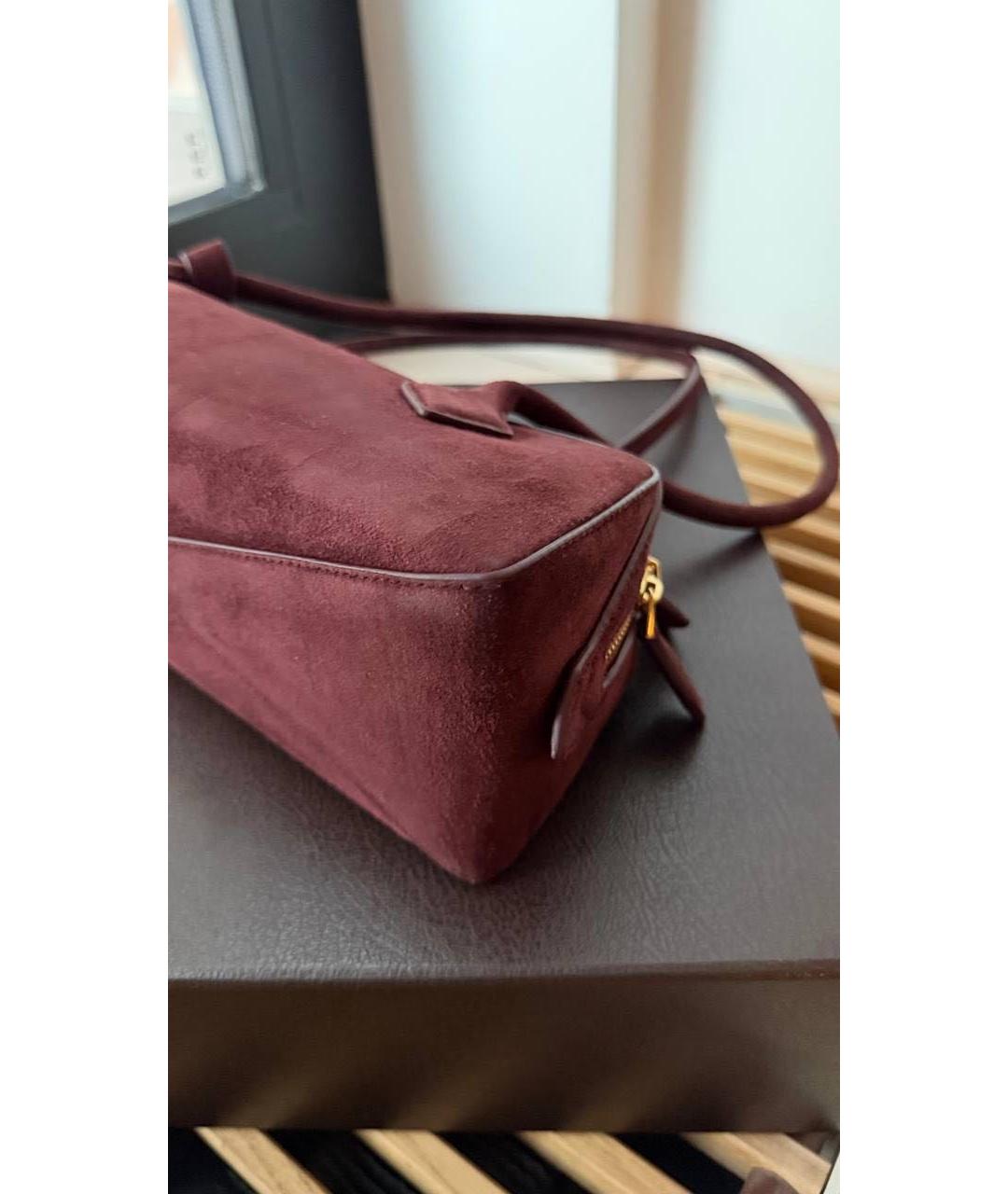 ALAIA Бордовая замшевая сумка через плечо, фото 4