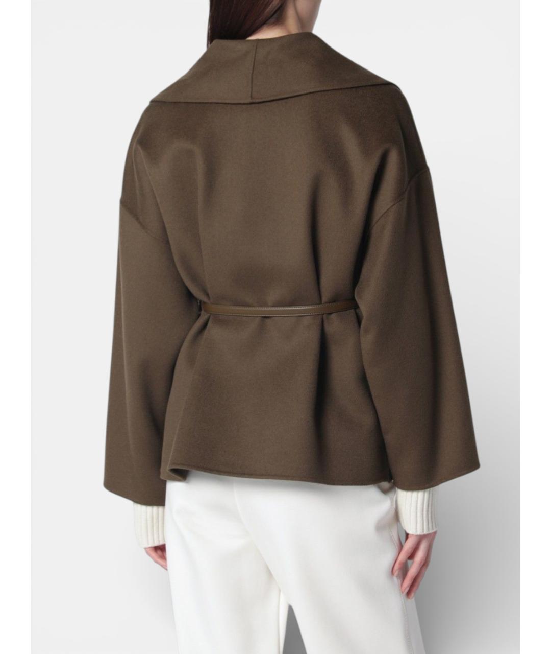 MAX MARA STUDIO Коричневое шерстяное пальто, фото 3