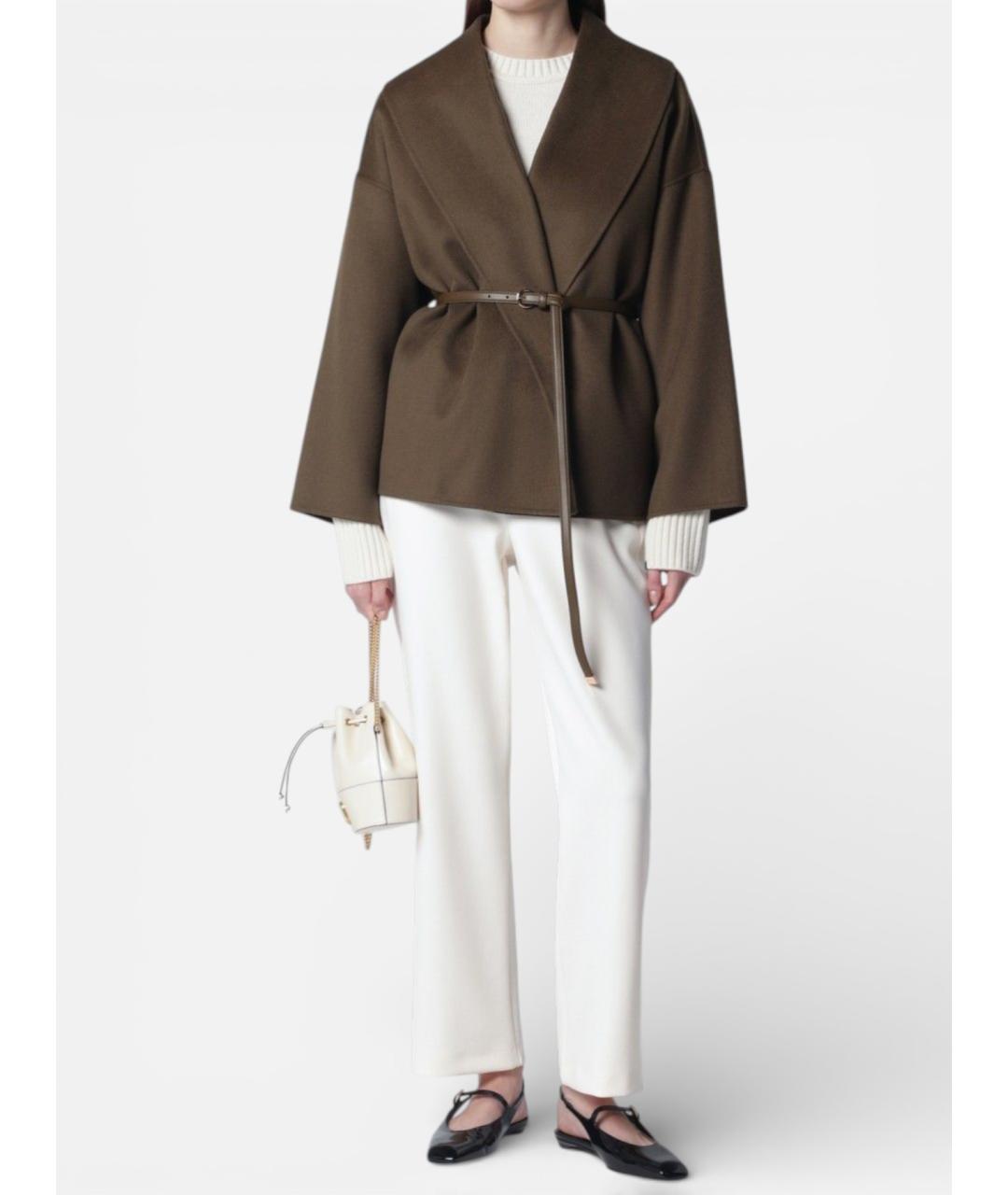 MAX MARA STUDIO Коричневое шерстяное пальто, фото 4