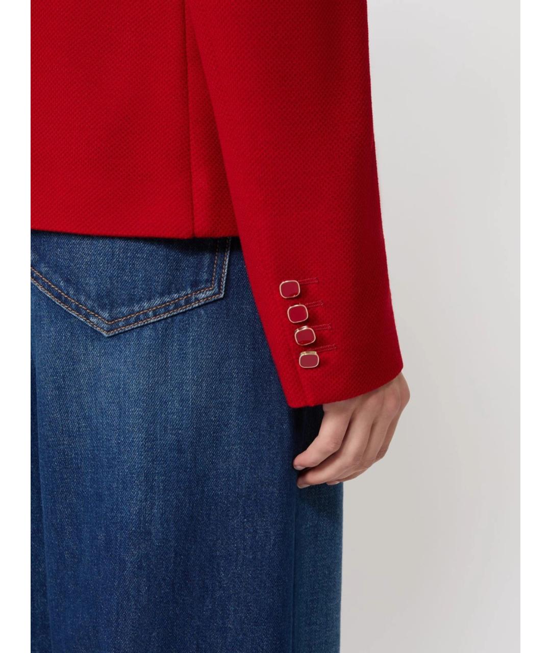 MAX MARA STUDIO Красный шерстяной жакет/пиджак, фото 5