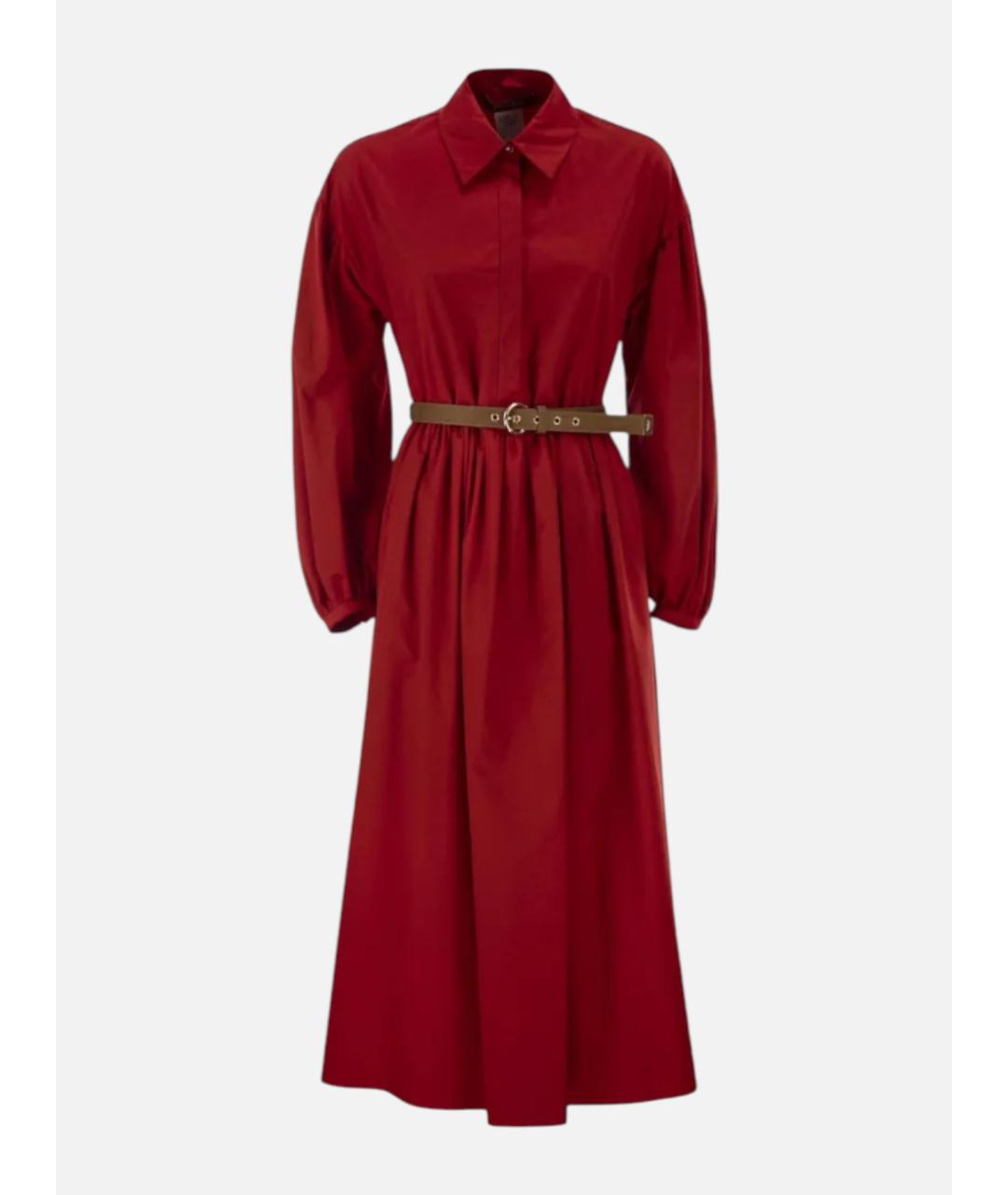 MAX MARA STUDIO Красное хлопковое повседневное платье, фото 5