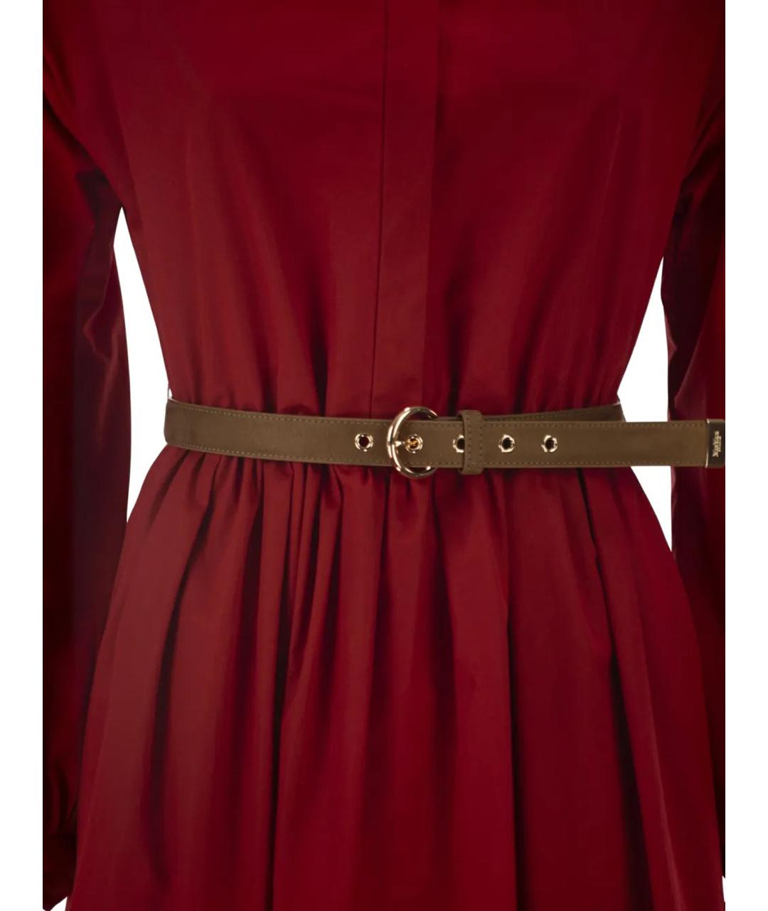 MAX MARA STUDIO Красное хлопковое повседневное платье, фото 2