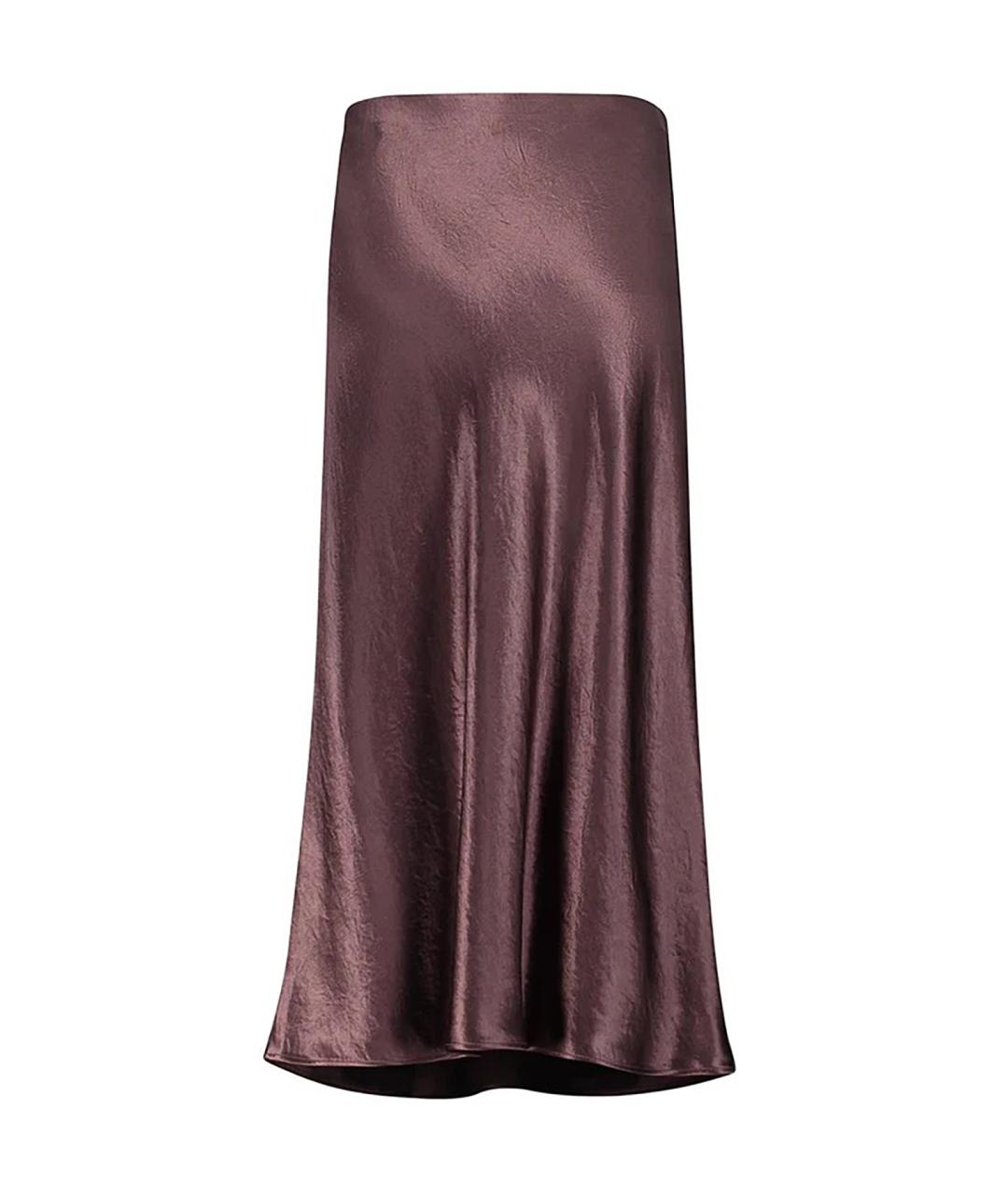 MAX MARA Бордовая ацетатная юбка миди, фото 2