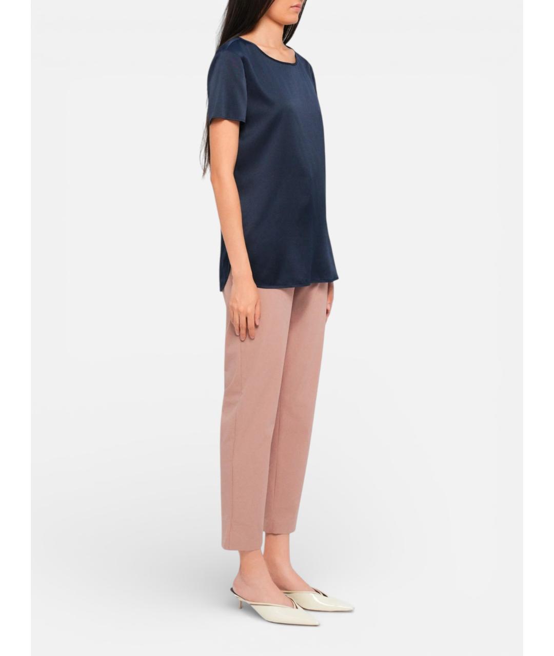 MAX MARA Синяя шелковая блузы, фото 3