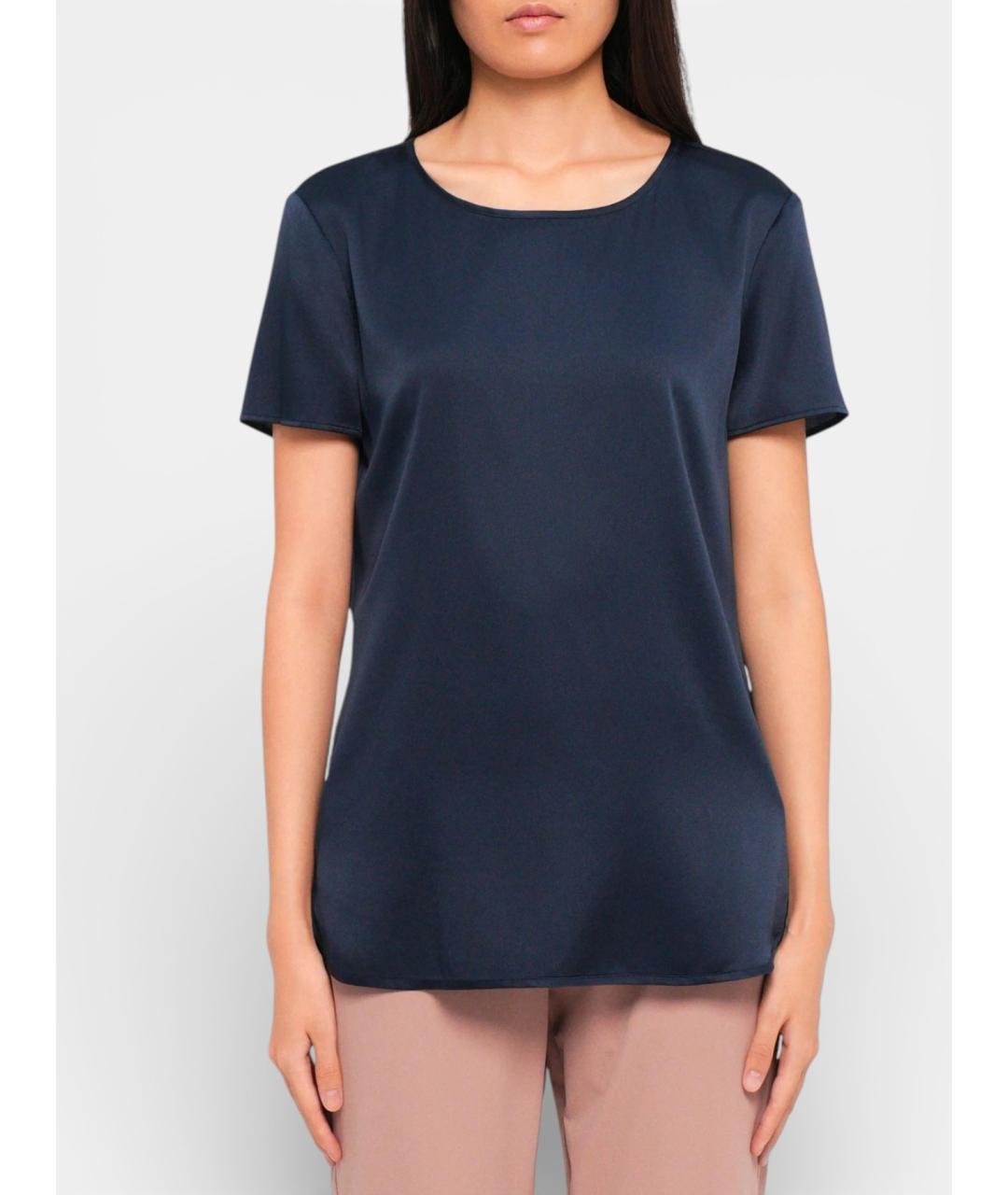 MAX MARA Синяя шелковая блузы, фото 5