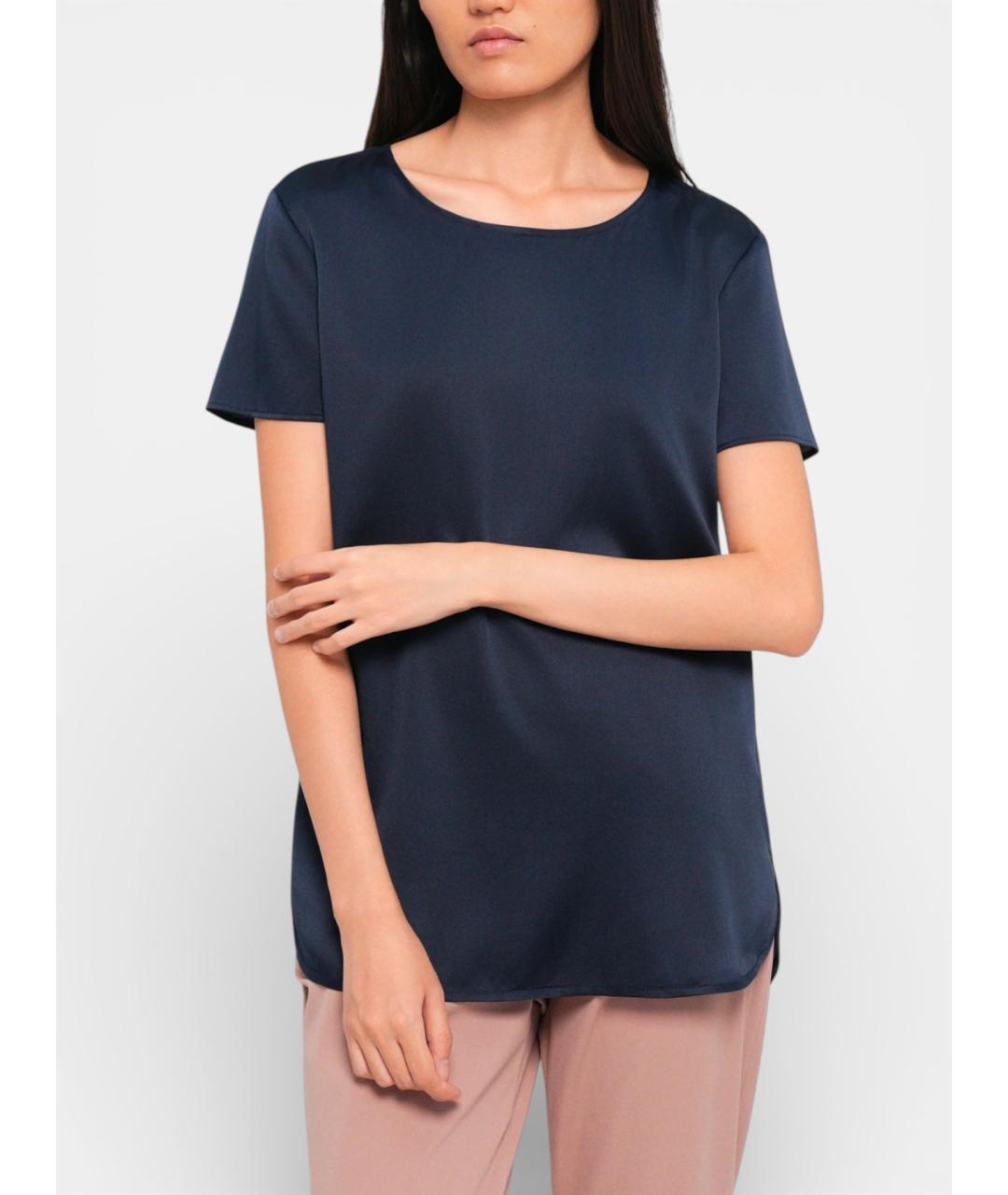 MAX MARA Синяя шелковая блузы, фото 2