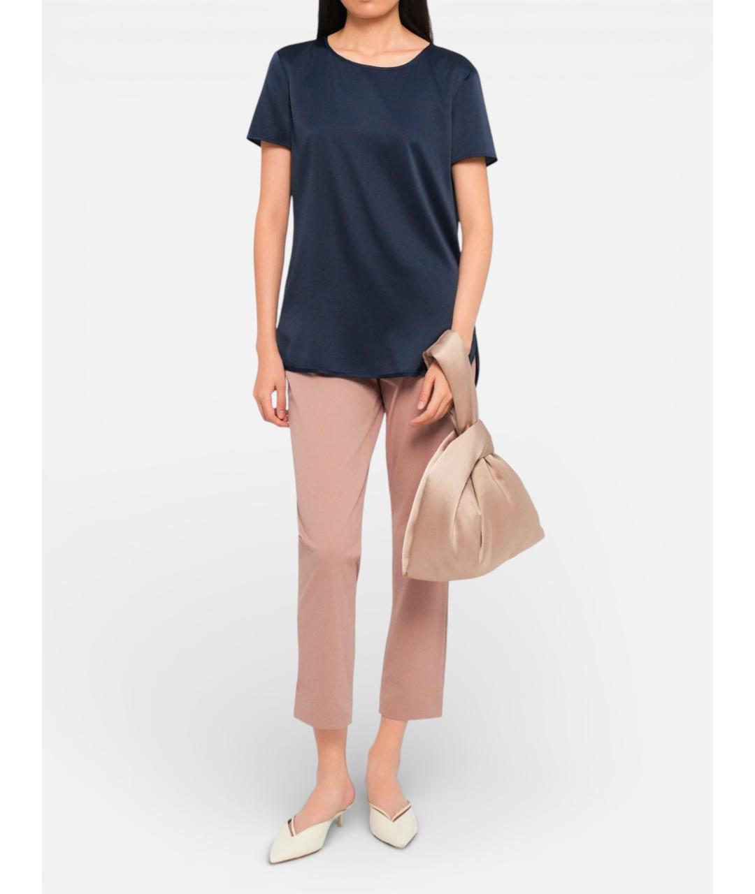 MAX MARA Синяя шелковая блузы, фото 4