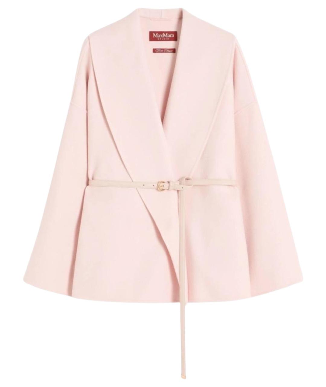 MAX MARA STUDIO Розовое шерстяное пальто, фото 1