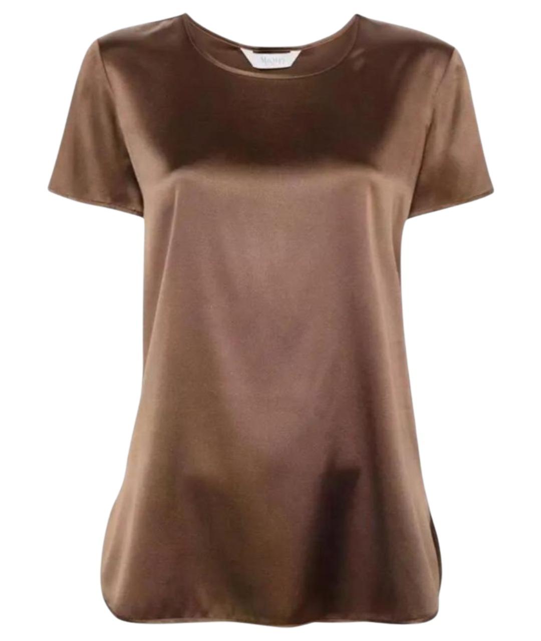 MAX MARA Коричневая шелковая блузы, фото 1