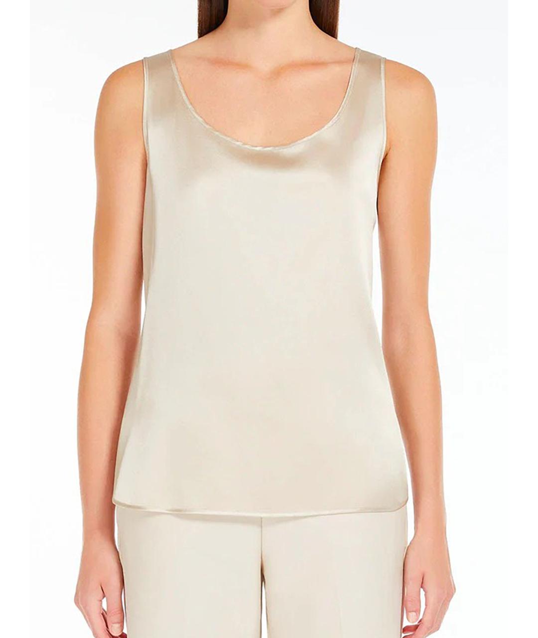 MAX MARA Белая шелковая майка, фото 4