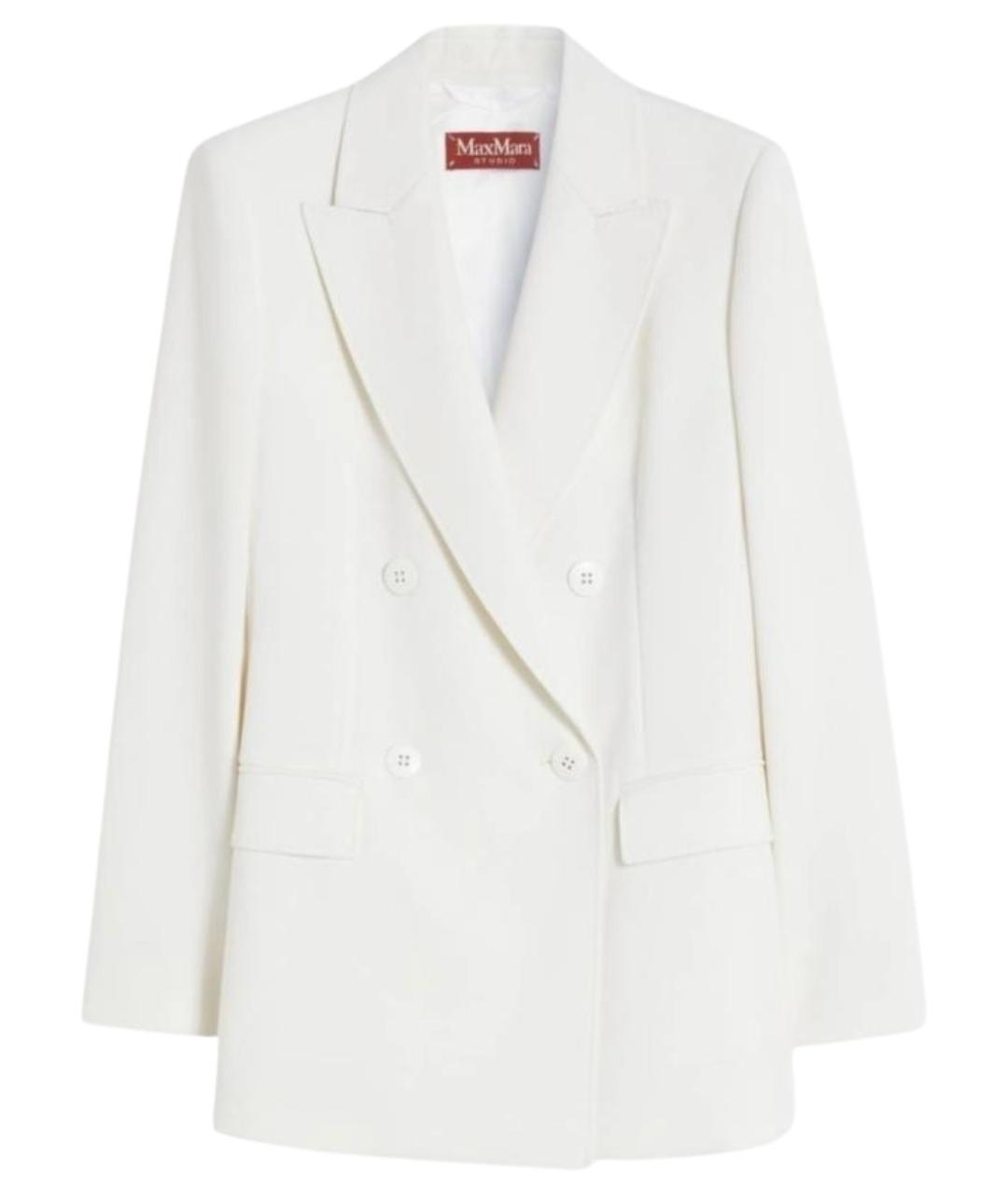 MAX MARA STUDIO Белый шерстяной жакет/пиджак, фото 1