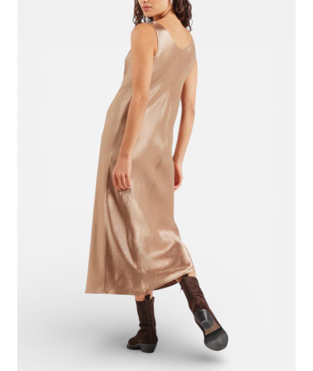 MAX MARA Бежевое ацетатное коктейльное платье, фото 2