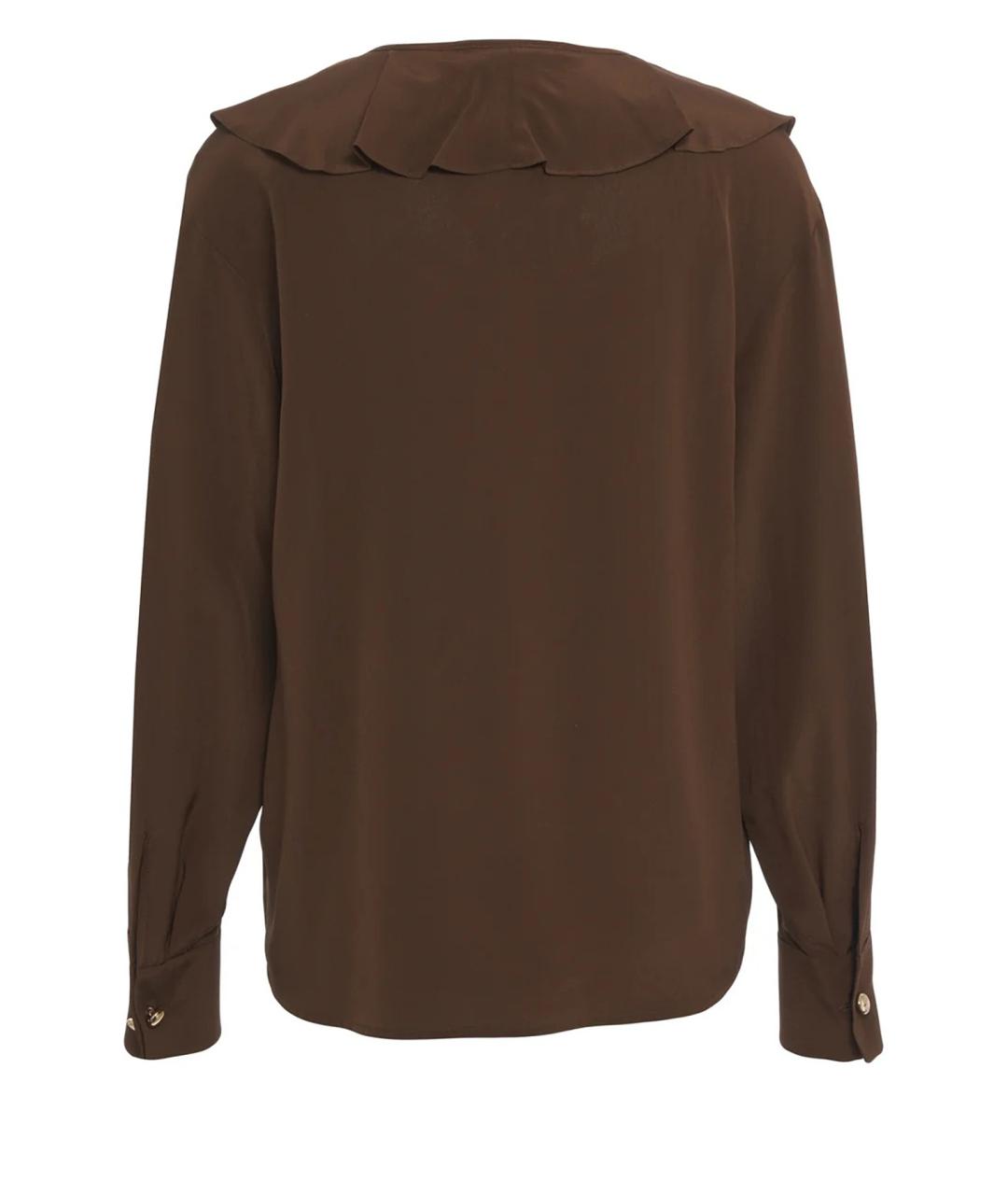 MAX MARA STUDIO Коричневая шелковая блузы, фото 2