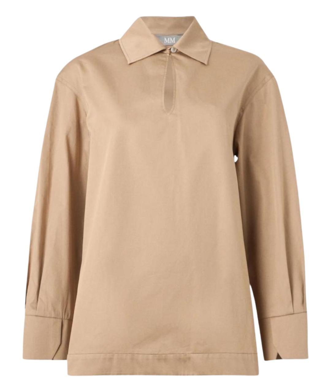 MAX MARA Бежевая хлопковая блузы, фото 1